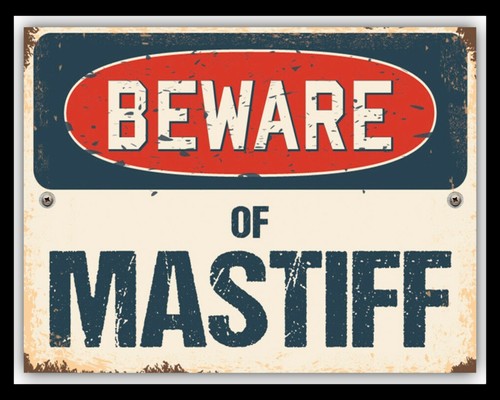 Beware mastiff dog pup - mastiff,