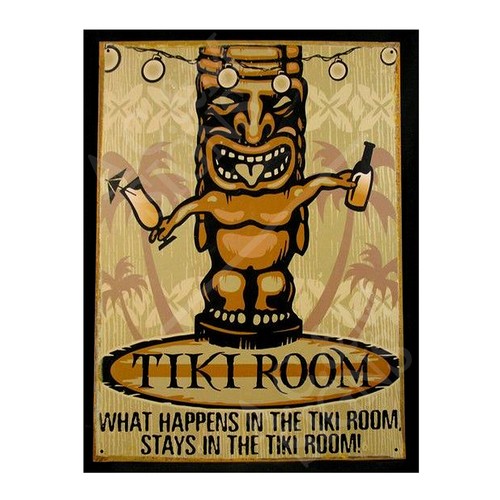 Tiki room metal sign - tiki,