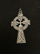 Vintage Celtic Cross Pendant 925 Sterling Solid Silver 1.3" Inch (3.3cm) 1.8g