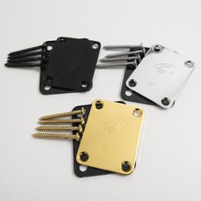 Guitar Neck Plate for Fender Stratocaster Telecaster "F" Logo Gold Chrome Black
