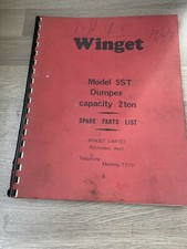 WINGET MODEL 5ST 2TON  DIESEL DUMPER SPARE PARTS MANUAL LIST 2WD SIDE SEAT