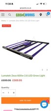 Lumatek  Zeus 600W LED  Full Spectrum Horticultural Lighting Hydroponics X2 Sets