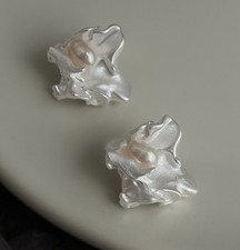 Matte Silver Earrings Real