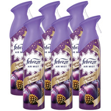 6 x Febreze Air Mist Long Lasting Sugar Plum Fragrance Spray 185ml Freshener