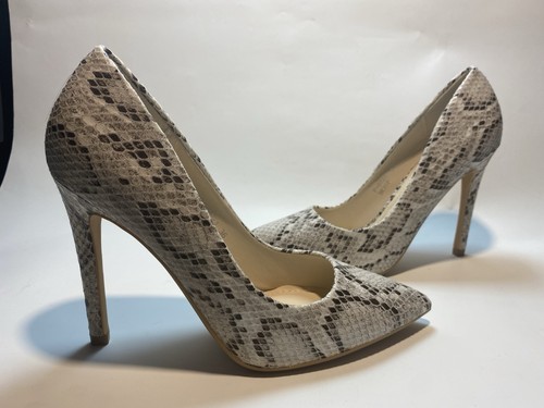White snake skin print high - skin,