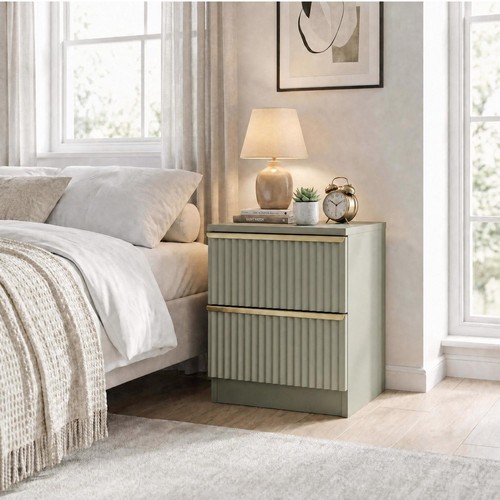 Green drawer bedside table - green, 2
