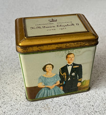 1953 Queen Elizabeth II Coronation Tea Tin 10x8x 10 cms