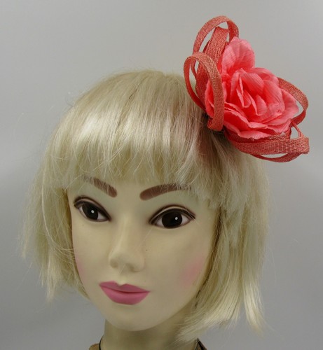 Ladies coral peach fascinator - ladies,