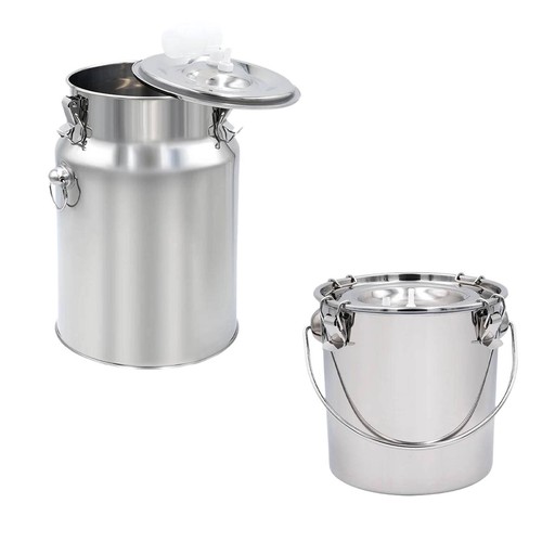 Stainless steel milking bucket - stainless,