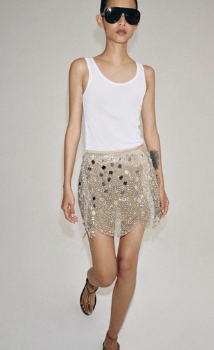 Zara beaded knit mini skirt