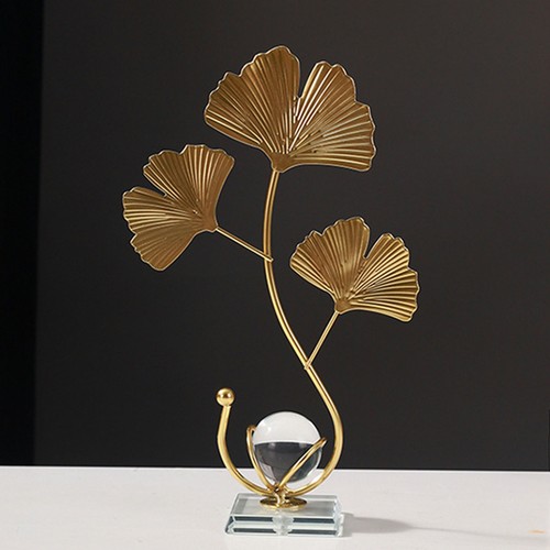 Iron leaf crystal ball decor - leaf,