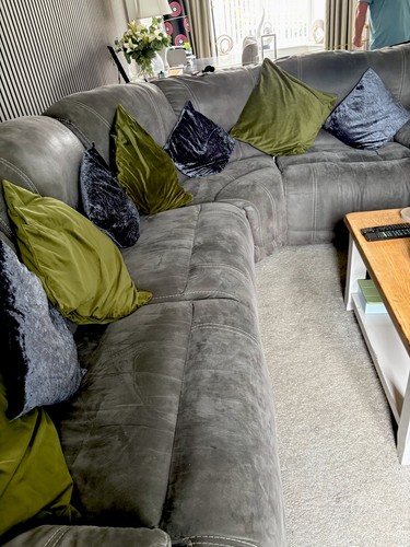 Grey faux leather corner - faux,