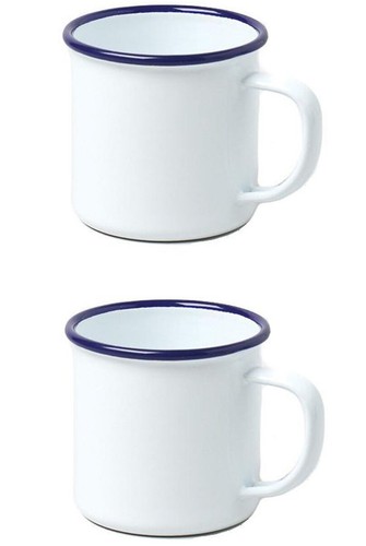 White enamel camping - camping, mug