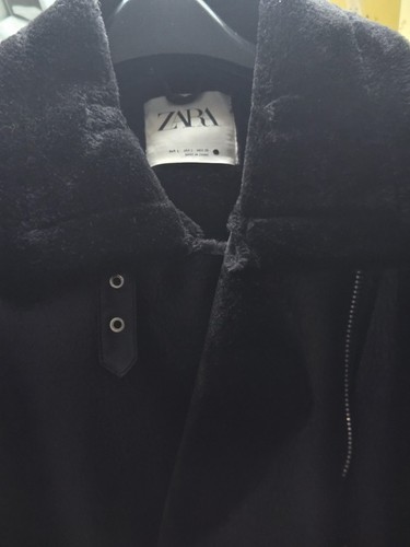 Black aviator style coat - , size
