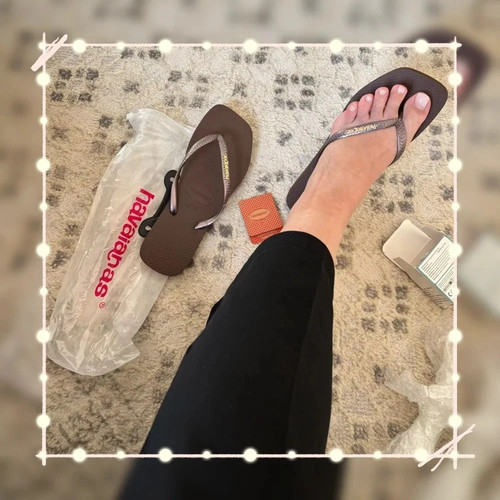 Women square toe flip - square, flops