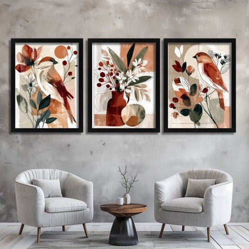 Rustic bird botanical wall - &,