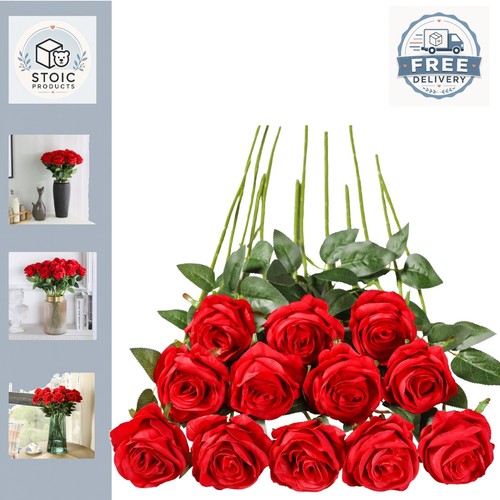 Long stem artificial roses - artificial, 12