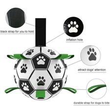 Dog Soccer Ball Grab Tabs Interactive Pet Dog Toy Football with Ball Pump