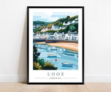 Looe Travel Poster, Cornwall