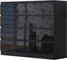 Gloss Black 8 Drawer Chest