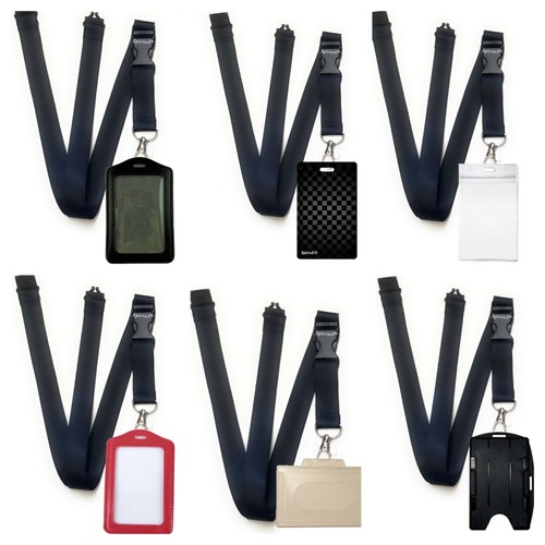 Plain black lanyard neck - plain,