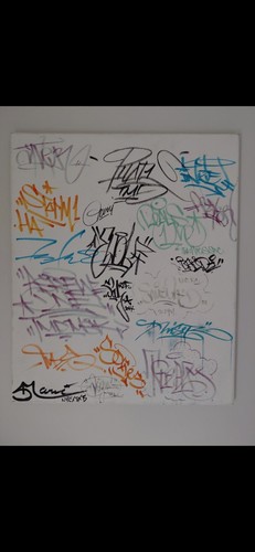 Graffiti tagged canvas - tagged,