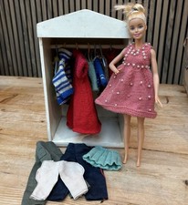 Vintage Handmade Dolls Clothes, Wardrobe & Hangers Suit Barbie & Sindy Job Lot