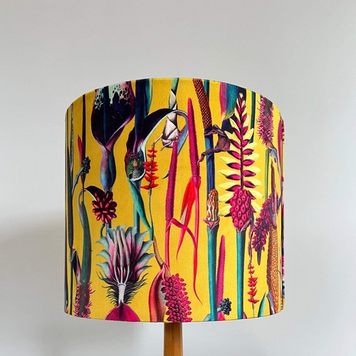 Mustard botanical velvet - , drum