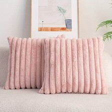 Pack of 2/4 Fluffy Faux Fur Cushion Sofa Bed Decorative Throw Pillow with Insert