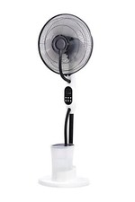 M-FAN White 16" Indoor Oscillating Humidifier Mist Pedestal Adjustable Fan