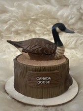 Canada Goose Decoy Trinket Box Enesco Hong Kong Vintage 3.25” Tall