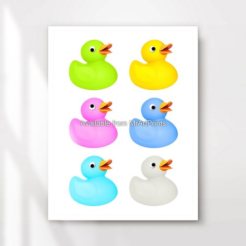 Bathroom rubber ducks - rubber, art