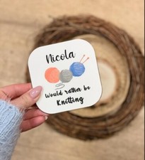 KNITTING COASTER PERSONALISED
