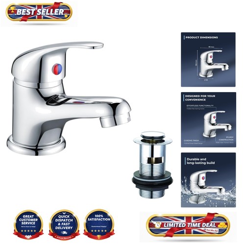 Compact chrome basin mixer tap - chrome,