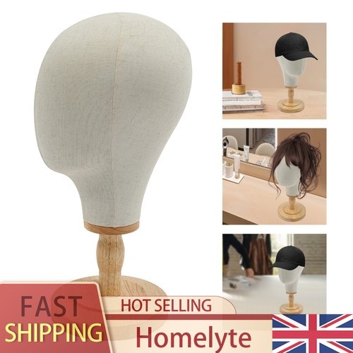 Wig stand holder beige linen - wig,