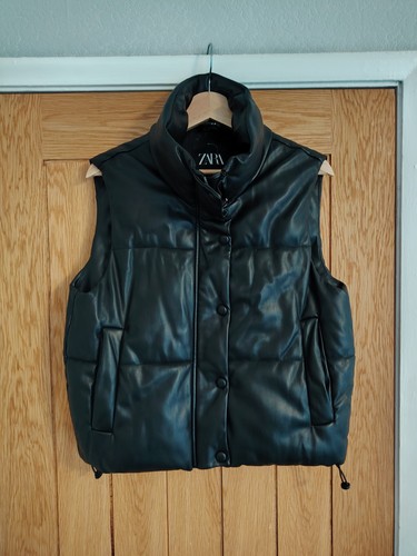 Zara women black gilet - black,