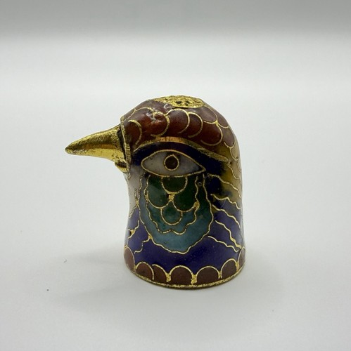 Cloisonné bird head thimble - cloisonné,