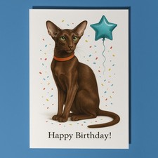 Oriental Cat - Happy Birthday
