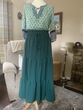Per Una Peasant Blouse & Gypsy Boho New Skirt Bundle 12 Laganlook Hippy Green