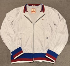 Barracuta Harrington Jacket – Size Large – Light Grey with Blue & Burgundy Trim