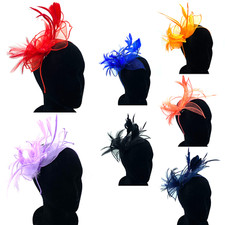 Ladies Chiffon Aliceband Feather Fascinator Aliceband Headband Hat Fascinator 