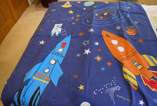 Space Themed Single Duvet Set Kids Blue Valance/Sheet/Duvet Cover/Pillow Case