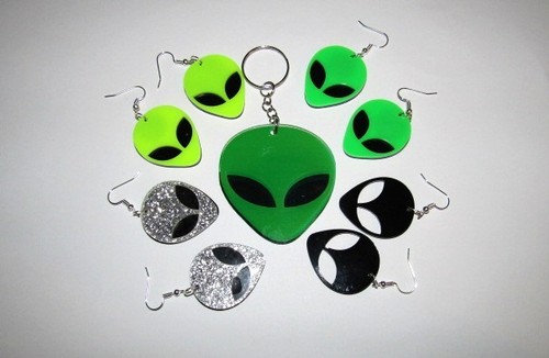 Alien space earrings - , &