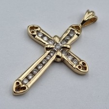 14ct Yellow & White Gold Cross