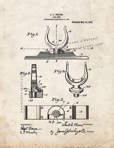 Oar lock patent print old - old, look