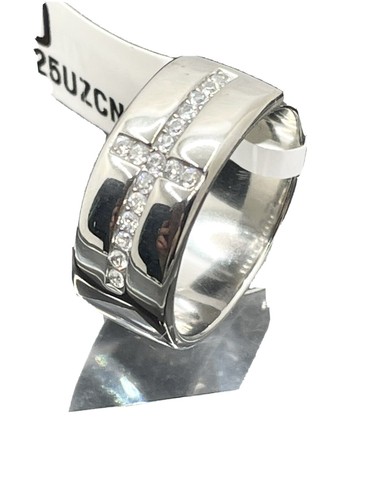 Silver cross ring mens - , cz