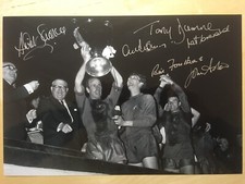 Manchester United 1968 European Cup 12x8" Photo Multi Signed x 6 Autographs COA