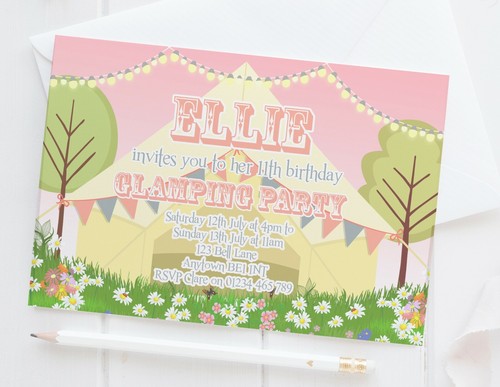 Glamping party invitations - glamping,
