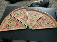 Set of 4 Pizza Slice Plates