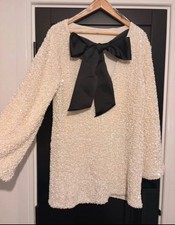 H&M White Sparkly Sequin Black